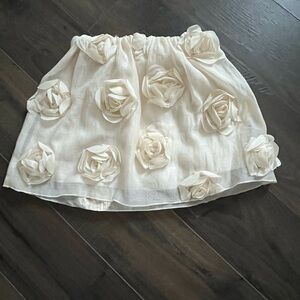 Zara Cream Rosette Mini Skirt